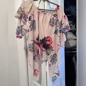 Women's Striped Off The Shoulder Tops 3/4 Bell Sleeve Tie Knot Casual Blouse